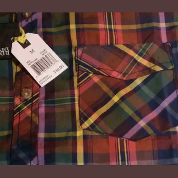 $48 Broken Threads Men's Medium Plaid Button-Down Shirt - Picture 4 of 4